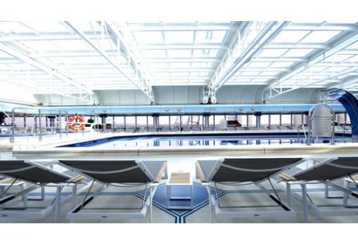 La Neptune Pool es la piscina descapotable del buque